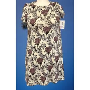 Lularoe Carly Purple Maroon Floral Dress Comfy Stretchy Size Xxs